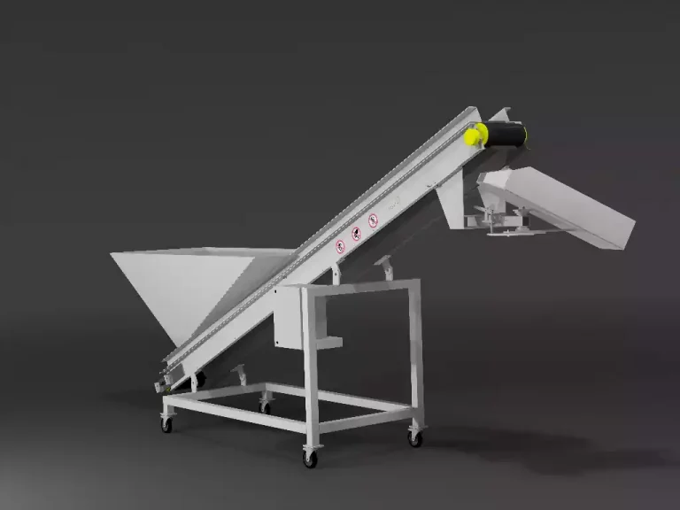 mit Abwurf für Trowalisieranlage